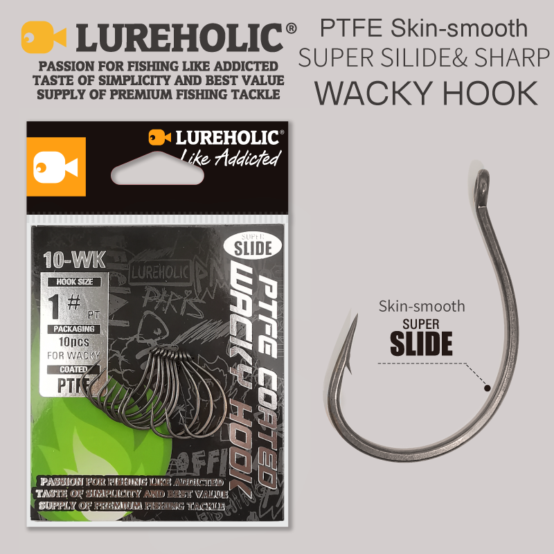 Fishing Hook Offset - LUREHOLIC-anzuelo loco súper deslizante de PTFE