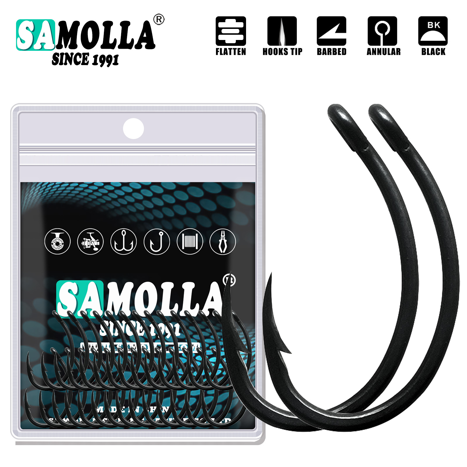 Fishing Hook Offset - Anzuelos de pesca de carpa con