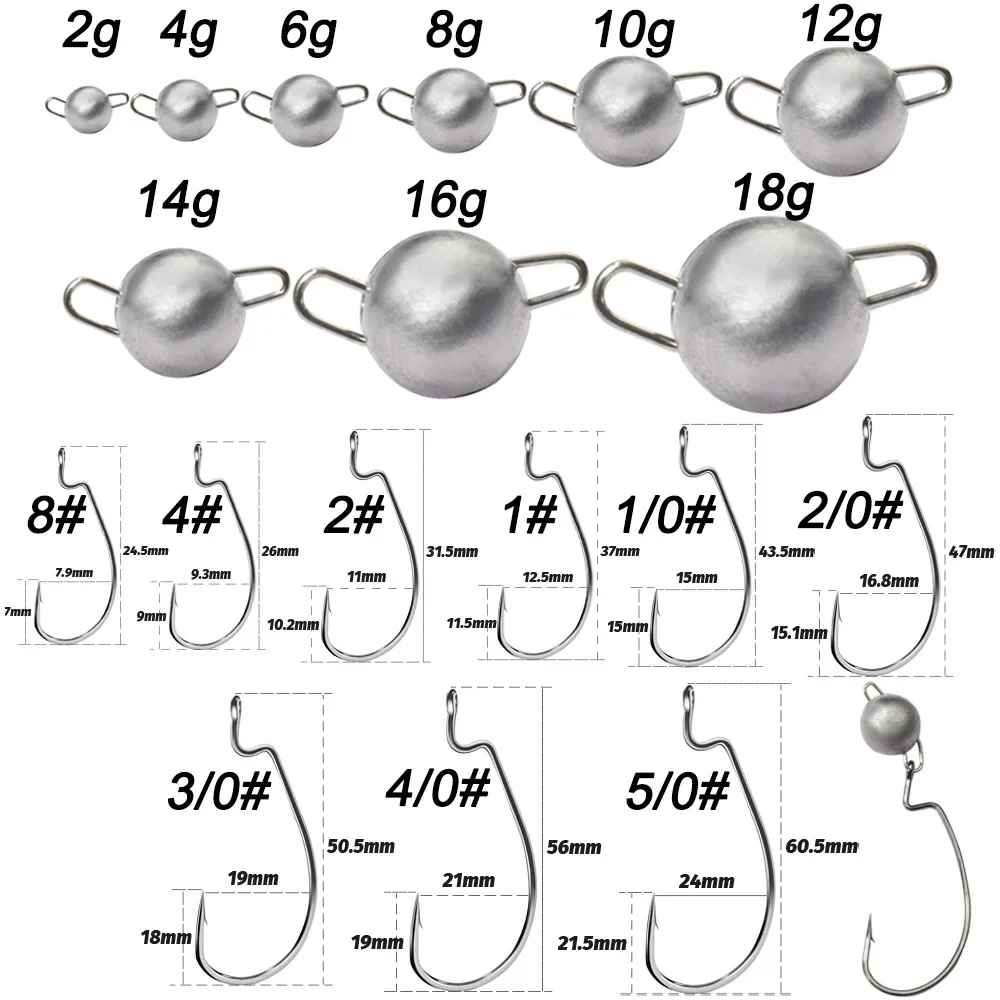 Anzuelos de gusano con cabeza  - Fishing Hook Weedless reseña y precio